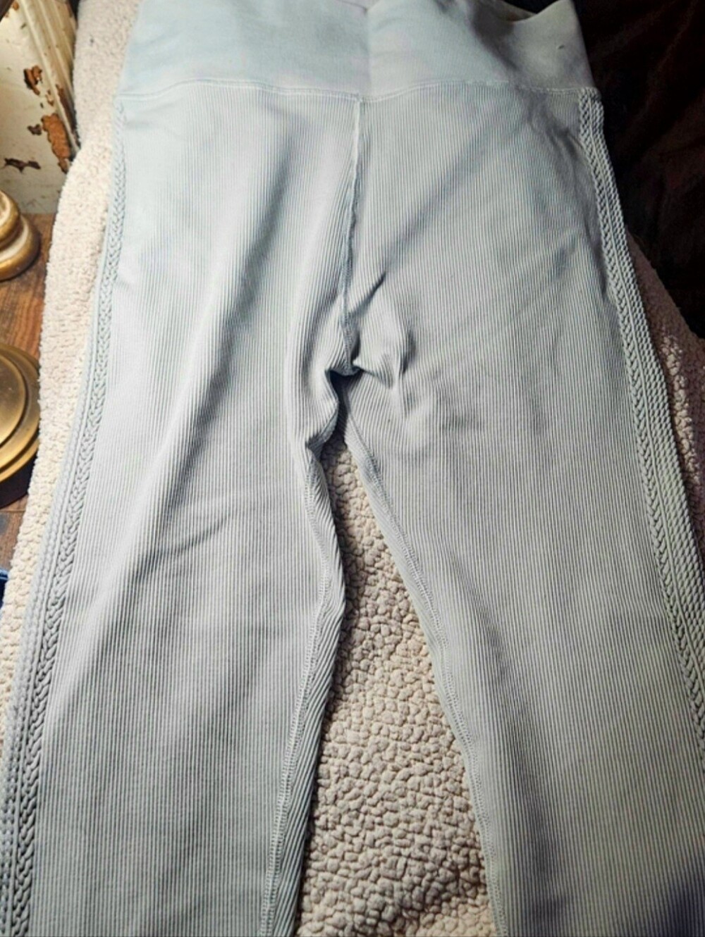 PINK Victoria's Secret Light Green Ribbed High-Waist Leggings